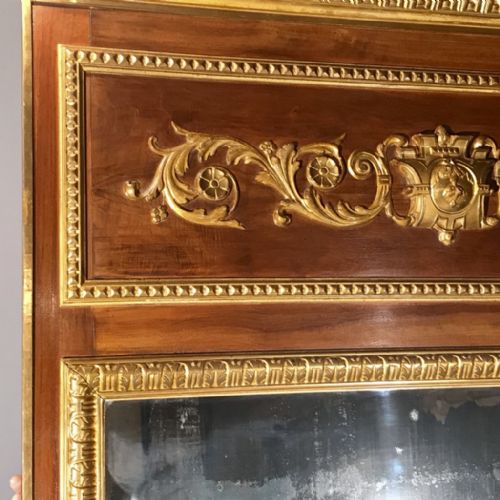 LARGE FRENCH PARCEL GILT TRUMEAU MIRROR 218CM - ADDITIONAL PHOTO 5