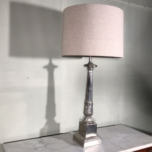 NICKEL PLATED CORINTHIAN COLUMN LAMP - ADDITIONAL PHOTO 1
