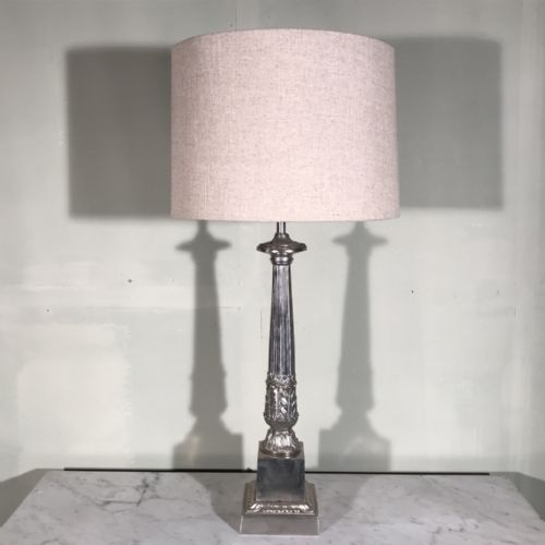 NICKEL PLATED CORINTHIAN COLUMN LAMP - ADDITIONAL PHOTO 2
