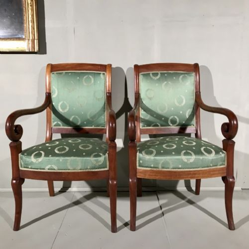 PAIR OF FRENCH EMPIRE OPEN ARMCHAIRS - ADDITIONAL PHOTO 2