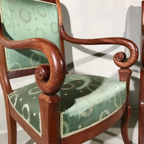 PAIR OF FRENCH EMPIRE OPEN ARMCHAIRS - ADDITIONAL PHOTO 3