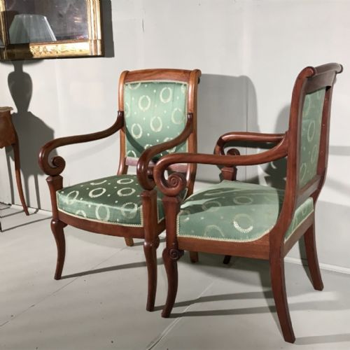 PAIR OF FRENCH EMPIRE OPEN ARMCHAIRS - ADDITIONAL PHOTO 6