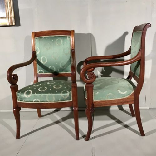 PAIR OF FRENCH EMPIRE OPEN ARMCHAIRS - ADDITIONAL PHOTO 7