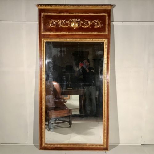 LARGE FRENCH PARCEL GILT TRUMEAU MIRROR 218CM - ADDITIONAL PHOTO 1