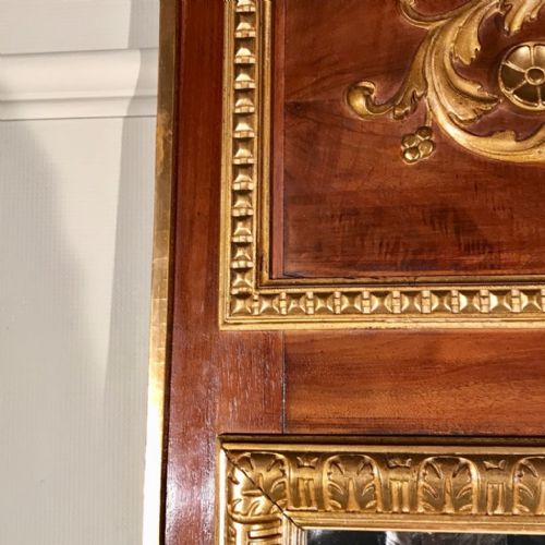 LARGE FRENCH PARCEL GILT TRUMEAU MIRROR 218CM - ADDITIONAL PHOTO 8