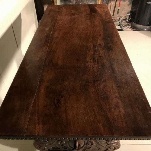 SOLID WALNUT ITALIAN TRESTLE TABLE 207CM LONG - ADDITIONAL PHOTO 1