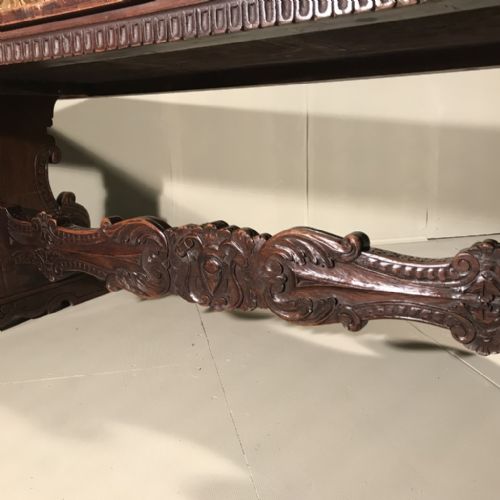 SOLID WALNUT ITALIAN TRESTLE TABLE 207CM LONG - ADDITIONAL PHOTO 2