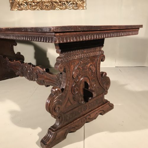 SOLID WALNUT ITALIAN TRESTLE TABLE 207CM LONG - ADDITIONAL PHOTO 3