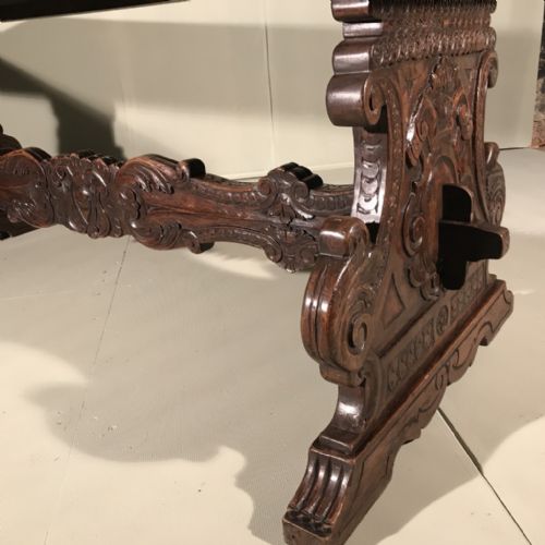 SOLID WALNUT ITALIAN TRESTLE TABLE 207CM LONG - ADDITIONAL PHOTO 5