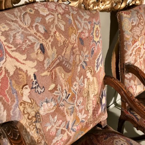 LARGE PAIR OF C19TH FRENCH HIGH BACK ARMCHAIRS - ADDITIONAL PHOTO 5