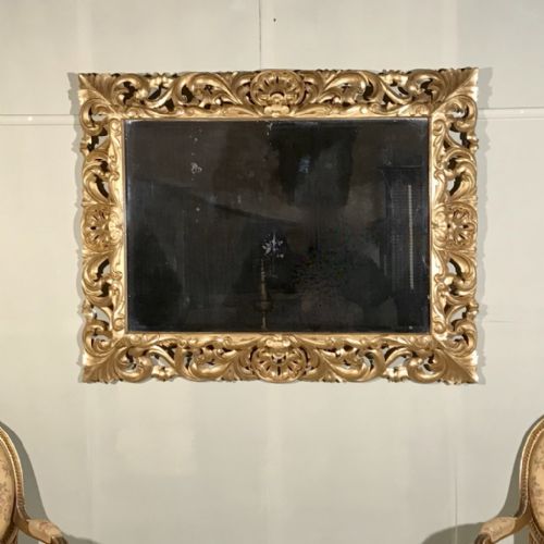 large french c19th carved gilt mirror 132cm - CATEGORY: ANTIQUE MIRRORS - DATED 19TH CENTURY