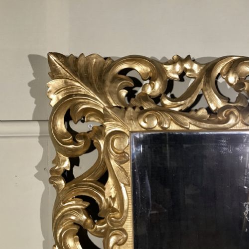 LARGE FRENCH C19TH CARVED GILT MIRROR 132CM - ADDITIONAL PHOTO 2