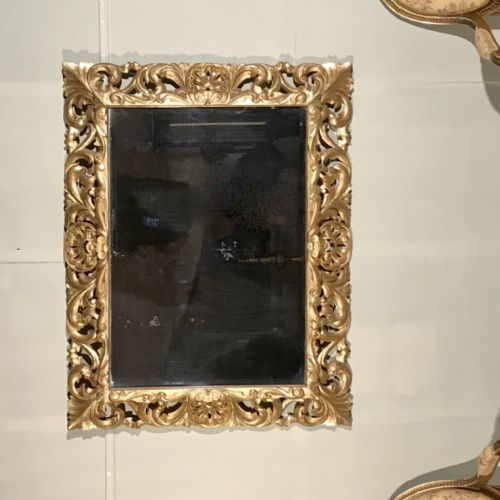 LARGE FRENCH C19TH CARVED GILT MIRROR 132CM - ADDITIONAL PHOTO 3