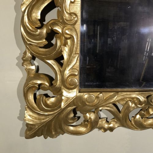 LARGE FRENCH C19TH CARVED GILT MIRROR 132CM - ADDITIONAL PHOTO 5