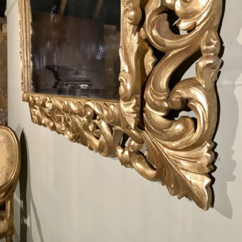 LARGE FRENCH C19TH CARVED GILT MIRROR 132CM - ADDITIONAL PHOTO 6