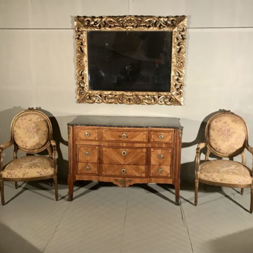 LARGE FRENCH C19TH CARVED GILT MIRROR 132CM - ADDITIONAL PHOTO 8