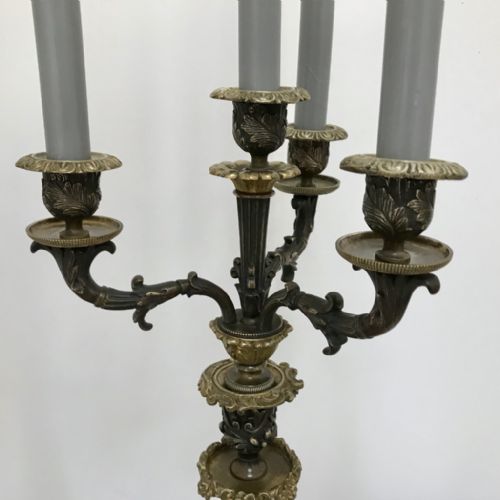 PAIR OF GILT BRONZE CONVERTING CANDELABRA CANDLESTICKS - ADDITIONAL PHOTO 7