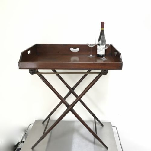 georgian butlers tray on bamboo effect stand - CATEGORY: ANTIQUE TABLES - DATED GEORGIAN