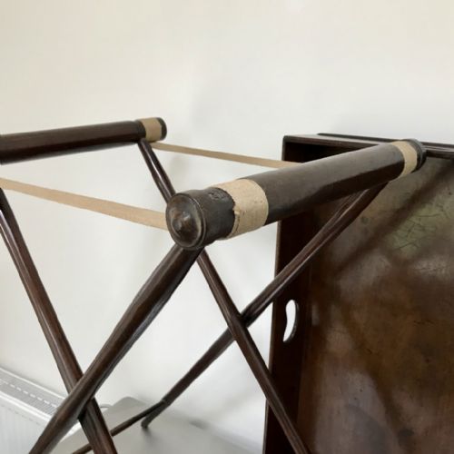GEORGIAN BUTLERS TRAY ON BAMBOO EFFECT STAND - ADDITIONAL PHOTO 3