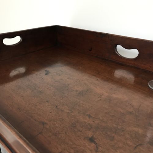 GEORGIAN BUTLERS TRAY ON BAMBOO EFFECT STAND - ADDITIONAL PHOTO 4