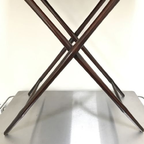 GEORGIAN BUTLERS TRAY ON BAMBOO EFFECT STAND - ADDITIONAL PHOTO 5