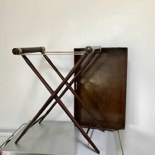 GEORGIAN BUTLERS TRAY ON BAMBOO EFFECT STAND - ADDITIONAL PHOTO 7