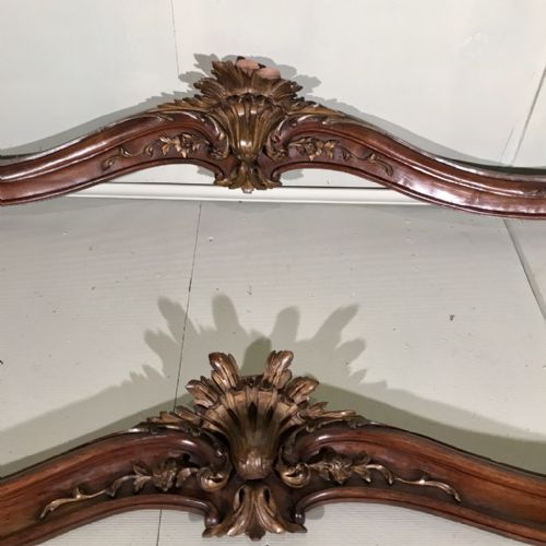 PAIR OF FRENCH LOUIS XV STYLE WALNUT AND GILT PELMETS - ADDITIONAL PHOTO 5