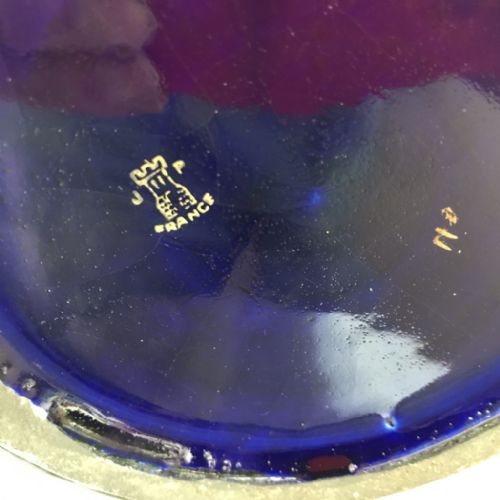 LARGE PAIR OF FRENCH JP COBALT BLUE AND GILDED VASES - ADDITIONAL PHOTO 11