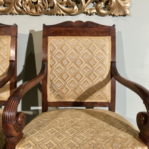 PAIR OF FULLY RESTORED FRENCH EMPIRE ARMCHAIRS - ADDITIONAL PHOTO 2