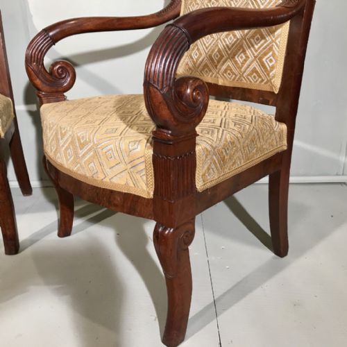 PAIR OF FULLY RESTORED FRENCH EMPIRE ARMCHAIRS - ADDITIONAL PHOTO 3