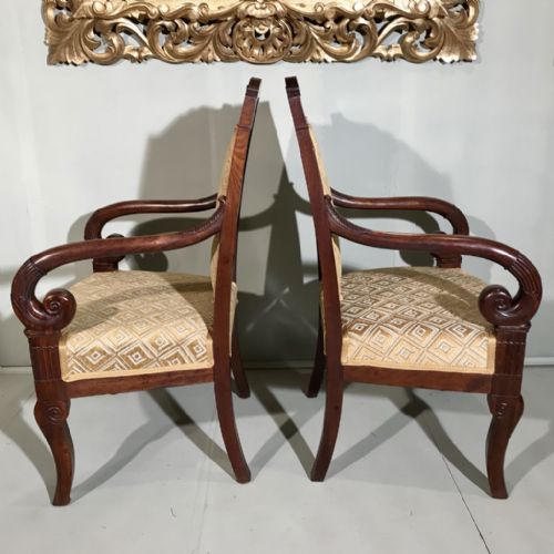PAIR OF FULLY RESTORED FRENCH EMPIRE ARMCHAIRS - ADDITIONAL PHOTO 5