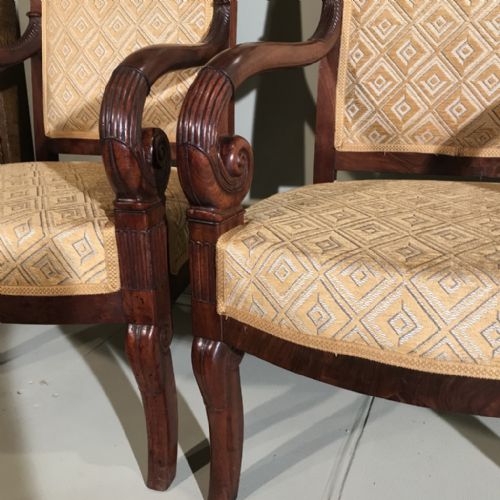 PAIR OF FULLY RESTORED FRENCH EMPIRE ARMCHAIRS - ADDITIONAL PHOTO 6
