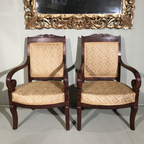 PAIR OF FULLY RESTORED FRENCH EMPIRE ARMCHAIRS - ADDITIONAL PHOTO 9