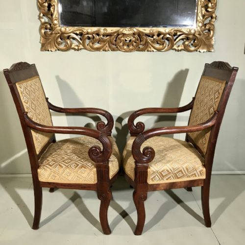 PAIR OF FULLY RESTORED FRENCH EMPIRE ARMCHAIRS - ADDITIONAL PHOTO 10