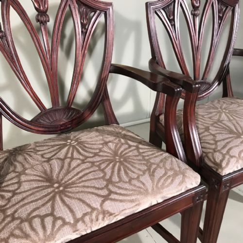 PAIR OF FRENCH C19TH MAHOGANY CARVER CHAIRS - ADDITIONAL PHOTO 3