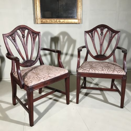 PAIR OF FRENCH C19TH MAHOGANY CARVER CHAIRS - ADDITIONAL PHOTO 8