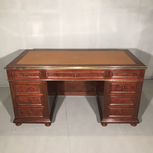 EXCEPTIONAL LARGE FRENCH DESK WITH SLIDES - ADDITIONAL PHOTO 1