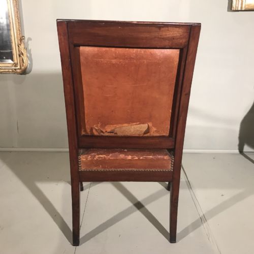 EARLY C19TH FRENCH LEATHER DESK CHAIR IN EMPIRE STYLE - ADDITIONAL PHOTO 2