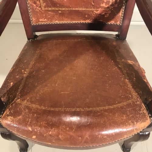 EARLY C19TH FRENCH LEATHER DESK CHAIR IN EMPIRE STYLE - ADDITIONAL PHOTO 8