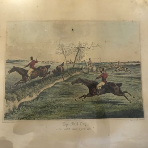 SET OF 4 HUNTING ENGRAVINGS IN BIRDS EYE MAPLE FRAMES - ADDITIONAL PHOTO 1