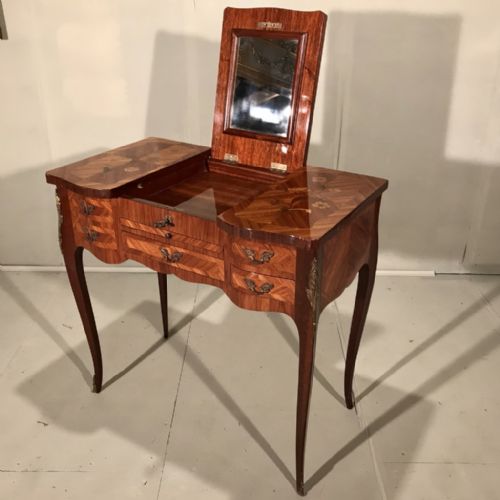 french lift top dressing table with marquetry - CATEGORY: ANTIQUE DRESSING TABLES - DATED 1920