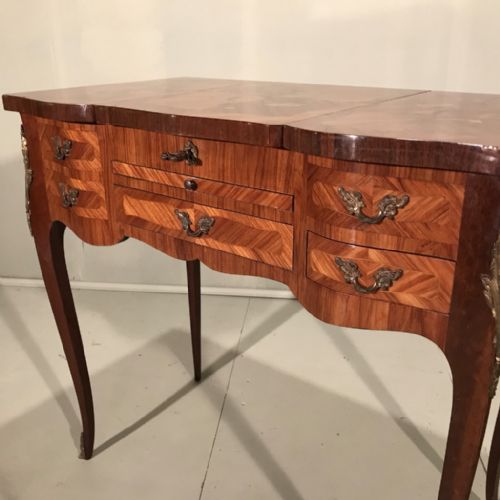 FRENCH LIFT TOP DRESSING TABLE WITH MARQUETRY - ADDITIONAL PHOTO 2