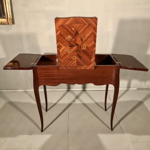 FRENCH LIFT TOP DRESSING TABLE WITH MARQUETRY - ADDITIONAL PHOTO 6
