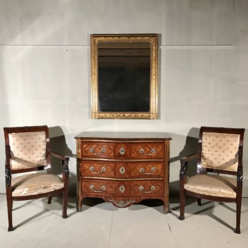 FRENCH KINGWOOD PARQUETRY SERPENTINE COMMODE CHEST OF DRAWERS - ADDITIONAL PHOTO 6