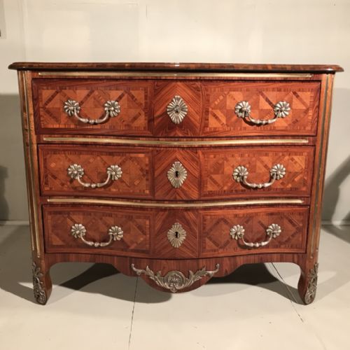 FRENCH KINGWOOD PARQUETRY SERPENTINE COMMODE CHEST OF DRAWERS - ADDITIONAL PHOTO 14