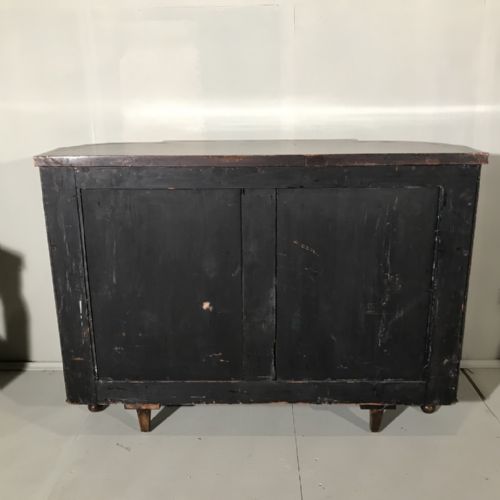 REGENCY STYLE LOW BREAKFRONT BOOKCASE WITH BRASS INLAY - ADDITIONAL PHOTO 11