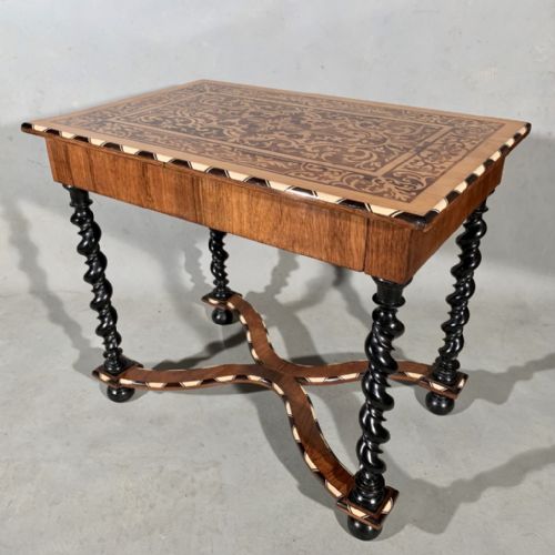 Dutch Marquetry with Bone and Ebony Inlay Side Table