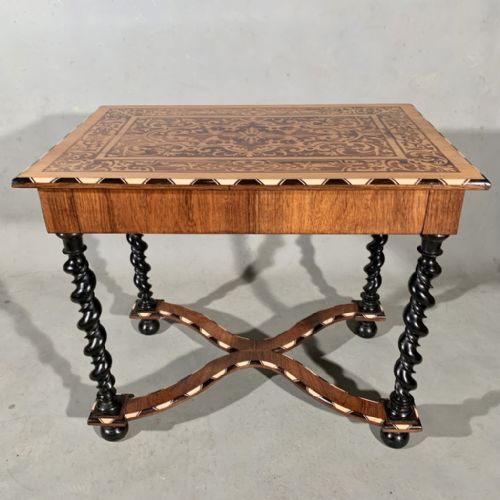 fig 1. Dutch marquetry with bone and ebony inlay side table