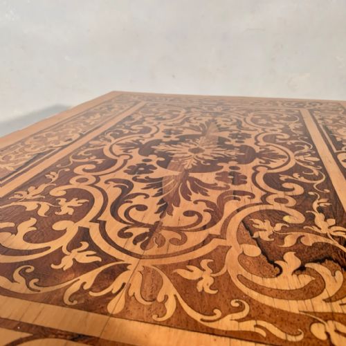 fig 2. Dutch marquetry with bone and ebony inlay side table