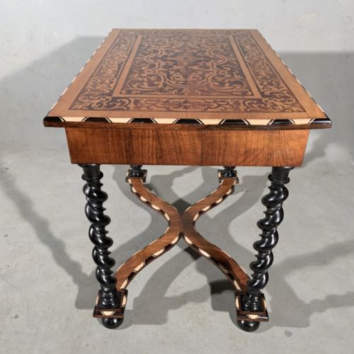 fig 4. Dutch marquetry with bone and ebony inlay side table